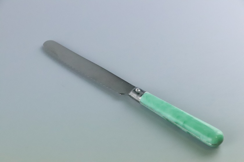 ナイフ　ステンレス×プラスチック　グリーン　マーブル
