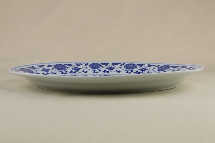 中華楕円皿（青花柄）