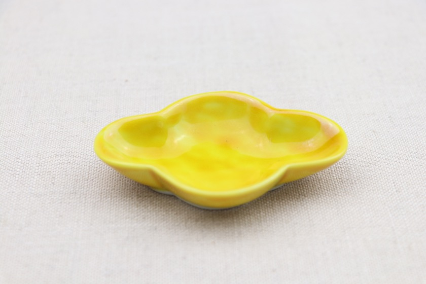 木瓜型豆皿（黄）