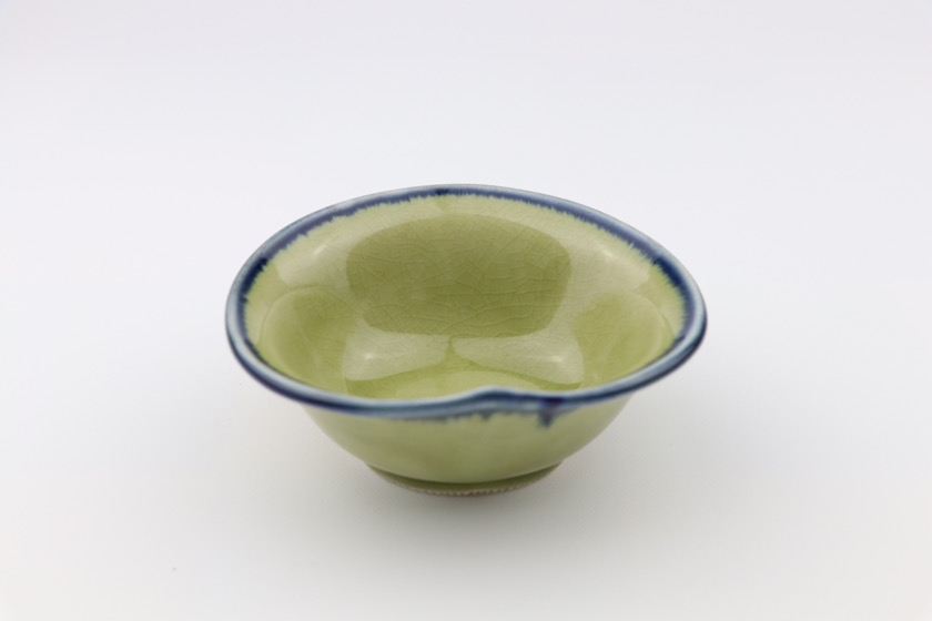 緑・淵青変形楕円鉢