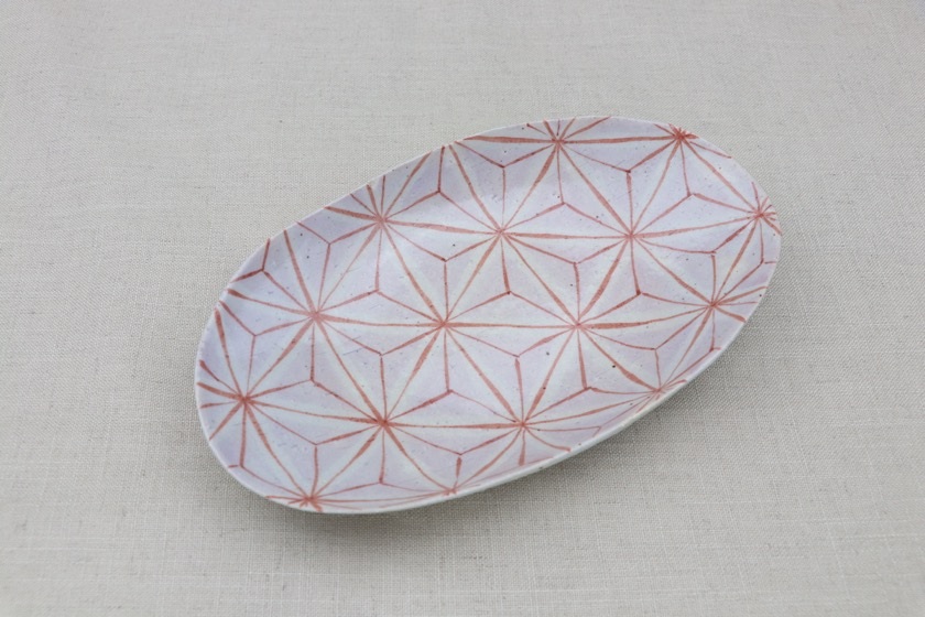 麻の葉紋楕円皿