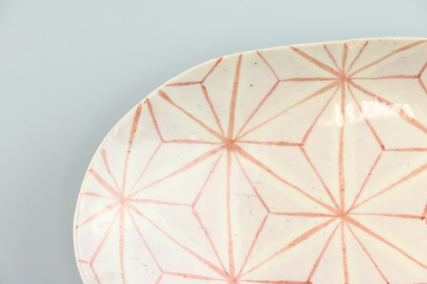 麻の葉紋楕円皿