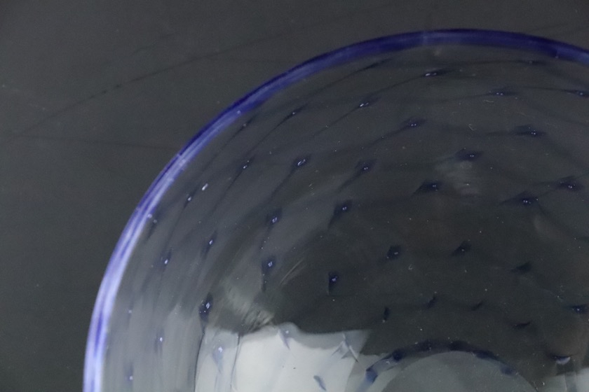 網紋ガラス鉢（青）
