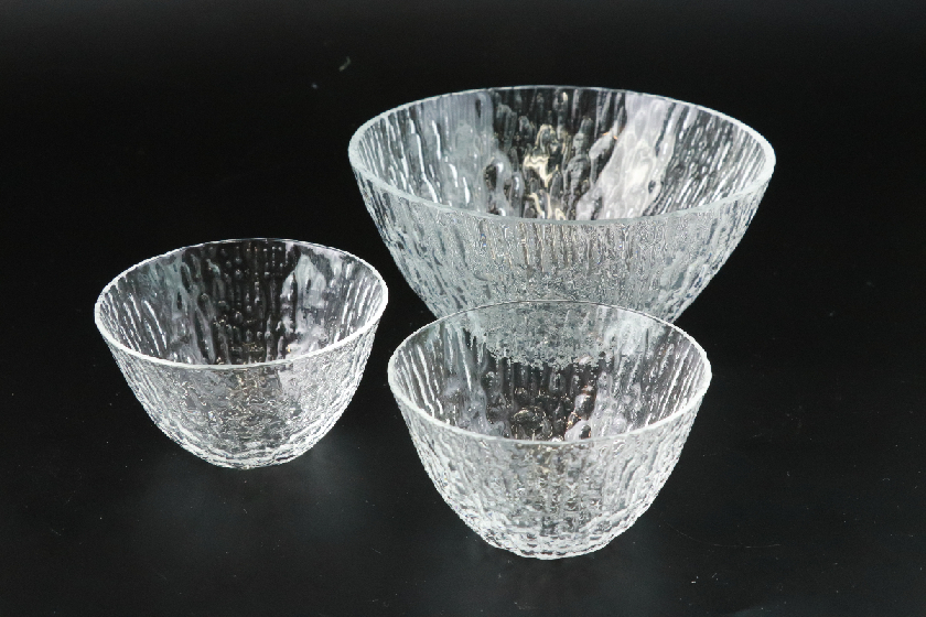 ザラザラガラス鉢（木地目）
