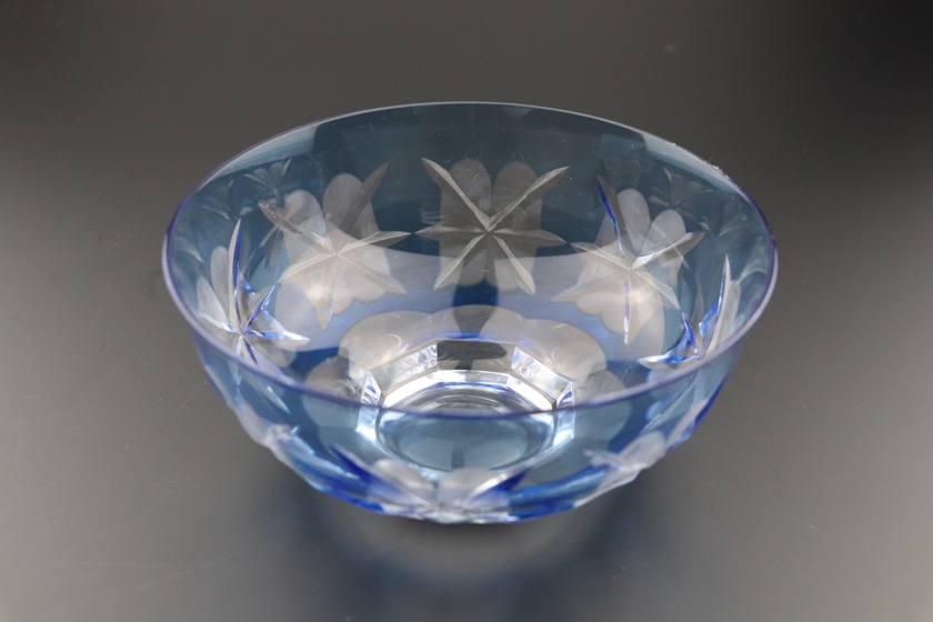 切子ガラス鉢（ブルー）
