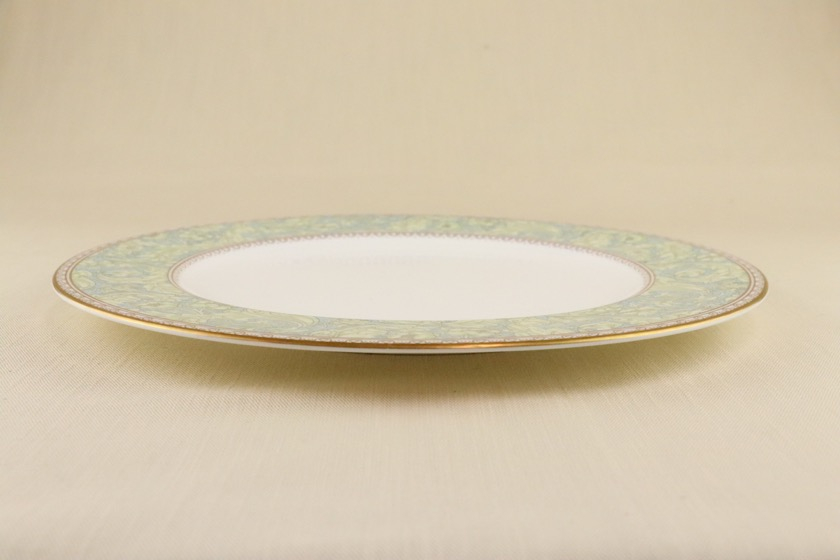 ミート皿（William Morris リム・黄緑と水色の草花柄）