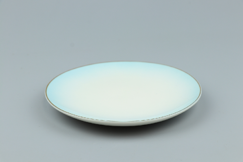 デザート丸皿（白・ブルーグラデーション）